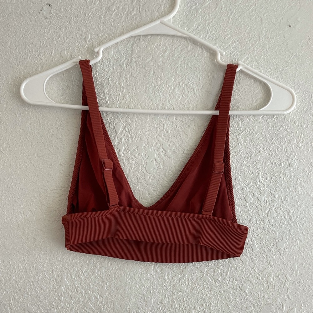 Aerie 🧡 Burnt Orange Scoop Bralette V Cut Athleisure - Picture 2 of 3